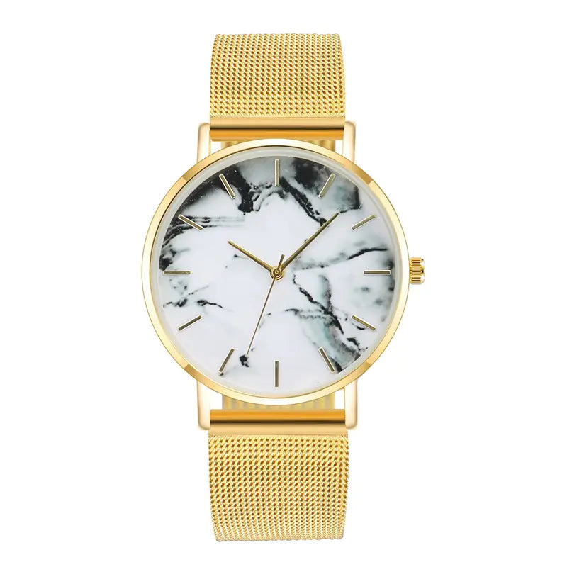 Women's Gold and Rose Gold Quartz Watch with Alloy Band