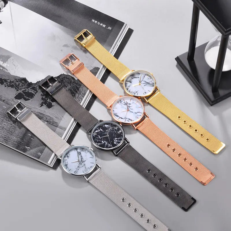 Women's Gold and Rose Gold Quartz Watch with Alloy Band