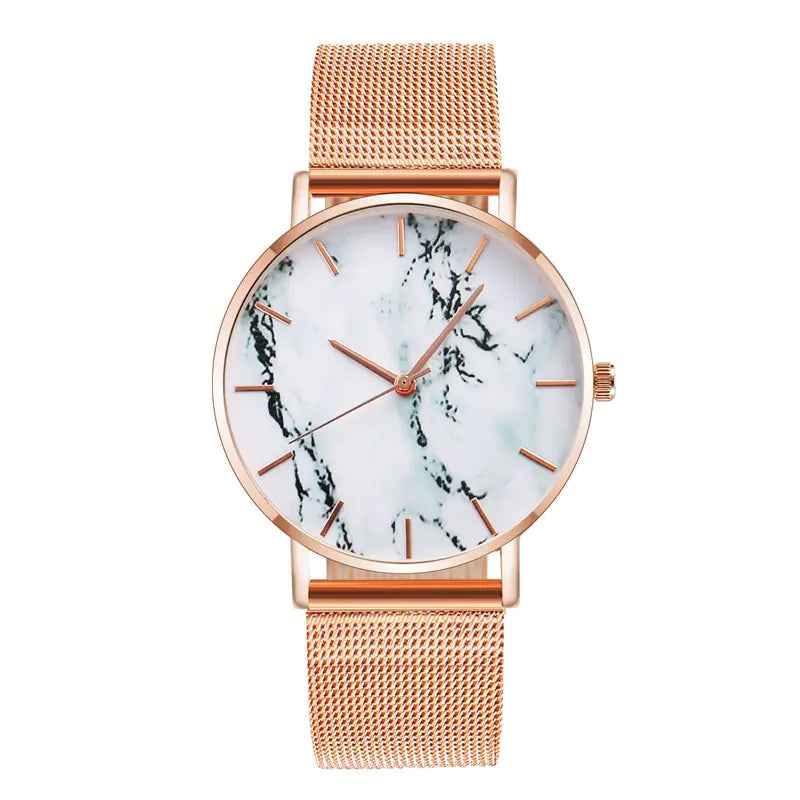Women's Gold and Rose Gold Quartz Watch with Alloy Band